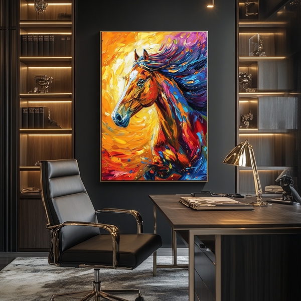 Tranh Ngựa Tuấn Mã Lửa Hồng | TN35