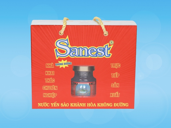 Nước yến sào Khánh Hòa Sanest không đường hộp 6 lọ 70ml