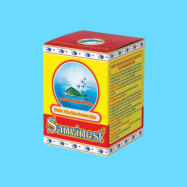 Nước yến sào Khánh Hòa Sanvinest Fucoidan nhân sâm lọ 70 ml