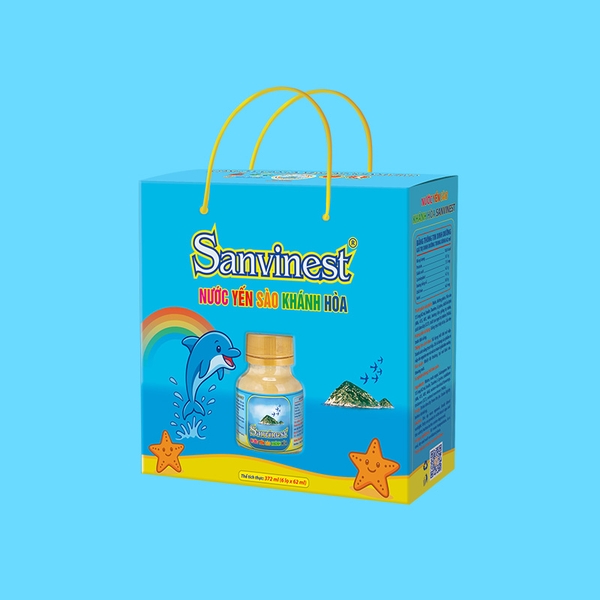 Nước yến sào Khánh Hòa Sanvinest dành cho trẻ em hộp 6 lọ 62ml