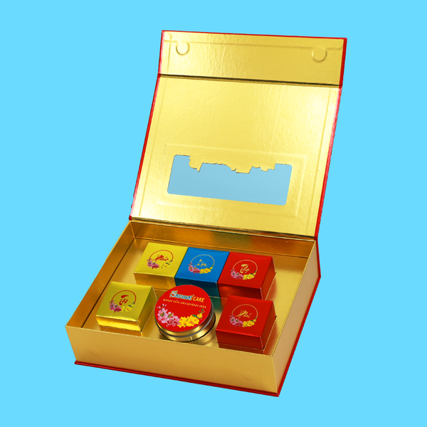 Bánh Yến sào Khánh Hòa Phúc Lộc Thọ hộp 5 bánh PLT + 1 hộp Cookie