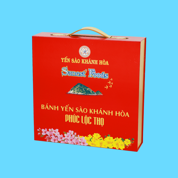 Bánh Yến sào Khánh Hòa Phúc Lộc Thọ hộp 6 bánh PLT + 1 hộp Cookie
