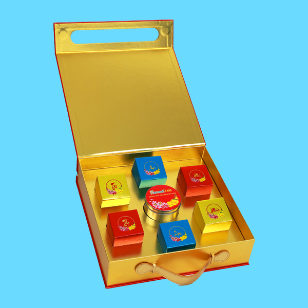 Bánh Yến sào Khánh Hòa Phúc Lộc Thọ hộp 6 bánh PLT + 1 hộp Cookie