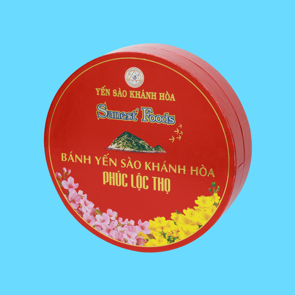 Bánh Yến sào Khánh Hòa Phúc Lộc Thọ hộp 8 bánh PLT + 1 hộp Cookie