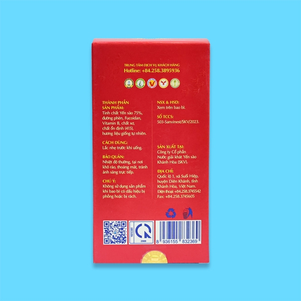 Tinh chất Yến sào Khánh Hòa Sanvinest - Hộp 10 túi 25ml
