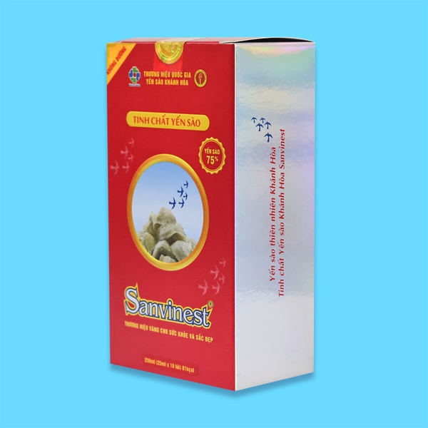 Tinh chất Yến sào Khánh Hòa Sanvinest không đường - Hộp 10 túi 25ml
