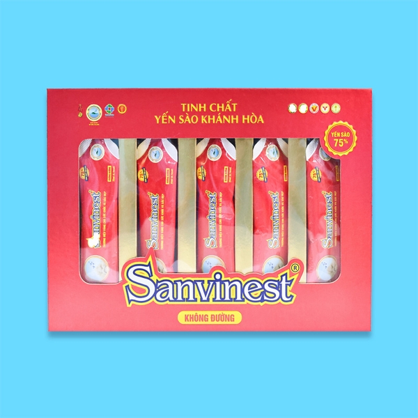 Hộp QT Tinh chất Yến sào Khánh Hòa Sanvinest không đường - 20 túi 25ml