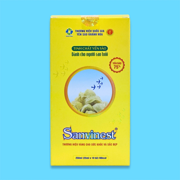 Tinh chất Yến sào Khánh Hòa Sanvinest dành cho người cao tuổi - Hộp 10 túi 25ml