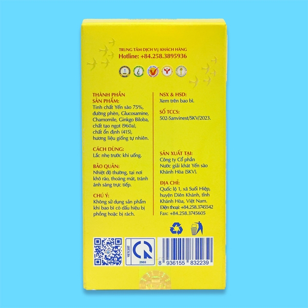 Tinh chất Yến sào Khánh Hòa Sanvinest dành cho người cao tuổi - Hộp 10 túi 25ml