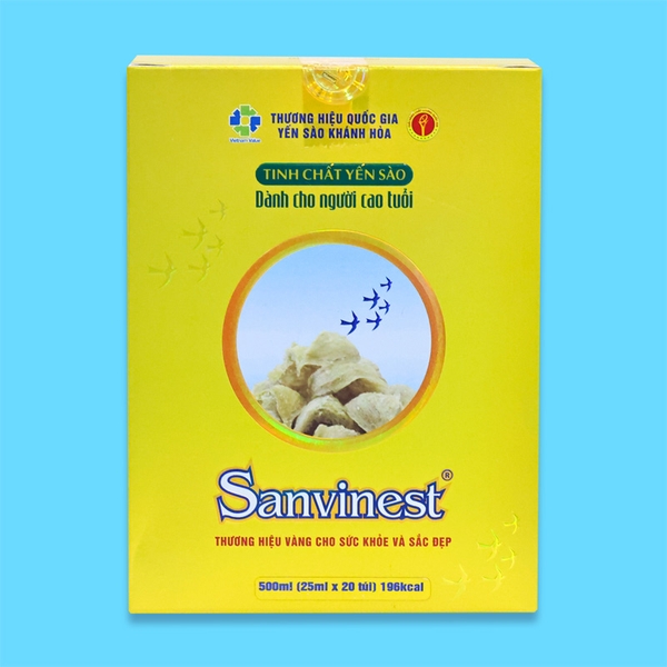 Tinh chất Yến sào Khánh Hòa Sanvinest dành cho người cao tuổi - Hộp 20 túi 25ml