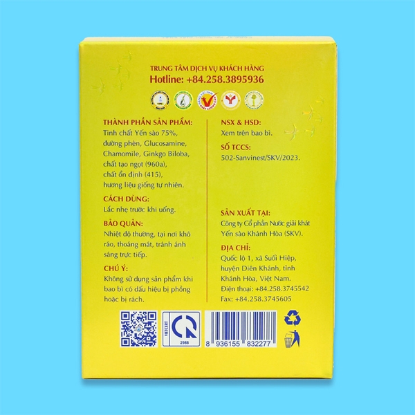 Tinh chất Yến sào Khánh Hòa Sanvinest dành cho người cao tuổi - Hộp 20 túi 25ml