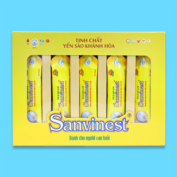 Hộp QT Tinh chất Yến sào Khánh Hòa Sanvinest dành cho người cao tuổi - 20 túi 25ml
