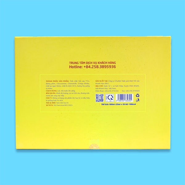 Hộp QT Tinh chất Yến sào Khánh Hòa Sanvinest dành cho người cao tuổi - 20 túi 25ml