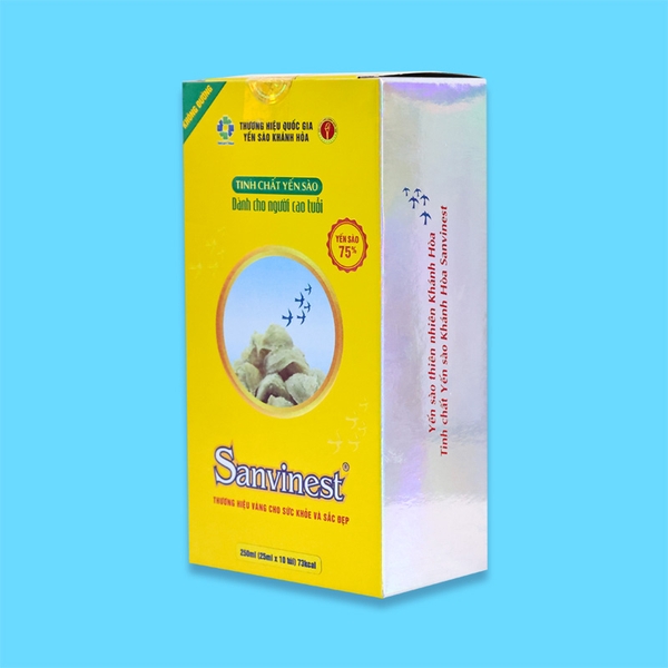 Tinh chất Yến sào Khánh Hòa Sanvinest không đường dành cho người cao tuổi - Hộp 10 túi 25ml