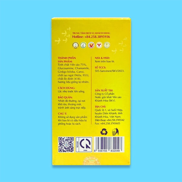 Tinh chất Yến sào Khánh Hòa Sanvinest không đường dành cho người cao tuổi - Hộp 10 túi 25ml