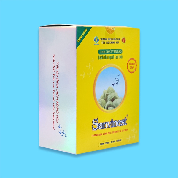 Tinh chất Yến sào Khánh Hòa Sanvinest không đường dành cho người cao tuổi - Hộp 20 túi 25ml