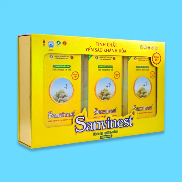 Hộp QT Tinh chất Yến sào Khánh Hòa Sanvinest không đường dành cho người cao tuổi - 30 túi 25ml
