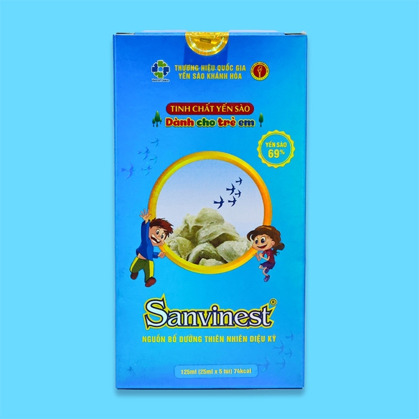 Tinh chất Yến sào Khánh Hòa Sanvinest dành cho trẻ em - Hộp 5 túi 25ml