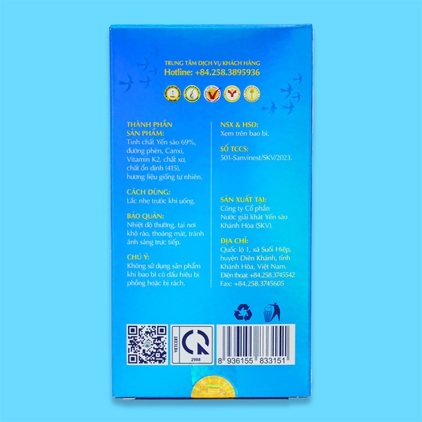 Tinh chất Yến sào Khánh Hòa Sanvinest dành cho trẻ em - Hộp 5 túi 25ml