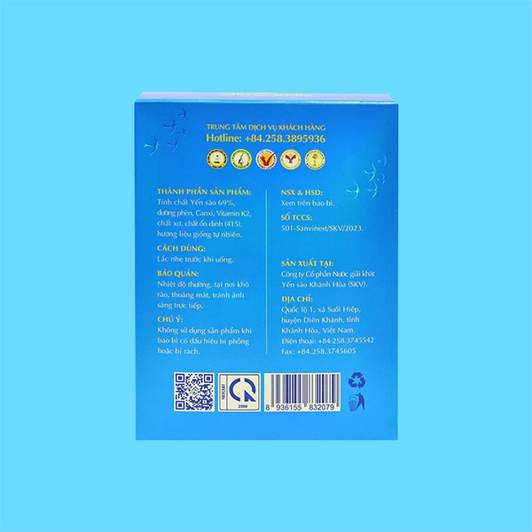 Tinh chất Yến sào Khánh Hòa Sanvinest dành cho trẻ em - Hộp 20 túi 25ml