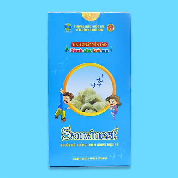 Tinh chất Yến sào Khánh Hòa Sanvinest dành cho trẻ em - Hộp 10 túi 25ml