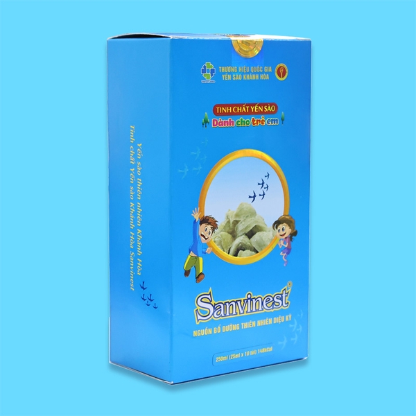 Tinh chất Yến sào Khánh Hòa Sanvinest dành cho trẻ em - Hộp 10 túi 25ml