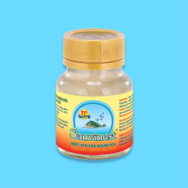 Nước yến sào Khánh Hòa Sanvinest không đường dành cho người cao tuổi lọ 70ml