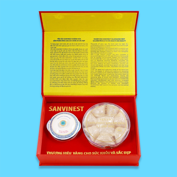 Hộp QT Yến sào Sanvinest Khánh Hòa chính hiệu nguyên tổ sơ chế 100g