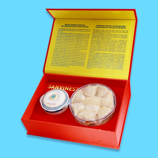 Hộp QT Yến sào Sanvinest Khánh Hòa chính hiệu nguyên tổ sơ chế 100g