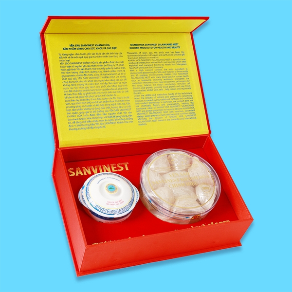 Hộp QT Yến sào Sanvinest Khánh Hòa chính hiệu nguyên tổ sơ chế 100g