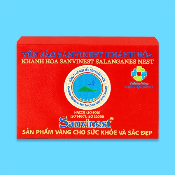 Hộp QT Yến sào Sanvinest Khánh Hòa chính hiệu nguyên tổ sơ chế 100g