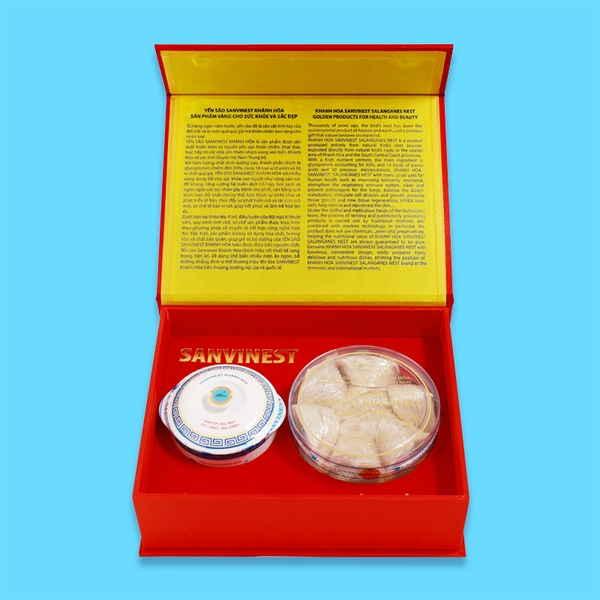 Hộp QT Yến sào Sanvinest Khánh Hòa chính hiệu nguyên tổ sơ chế 50g