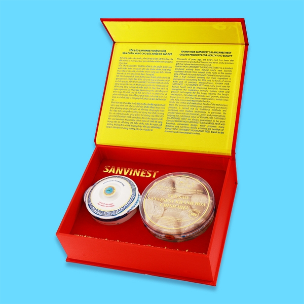 Hộp QT Yến sào Sanvinest Khánh Hòa chính hiệu nguyên tổ sơ chế 50g