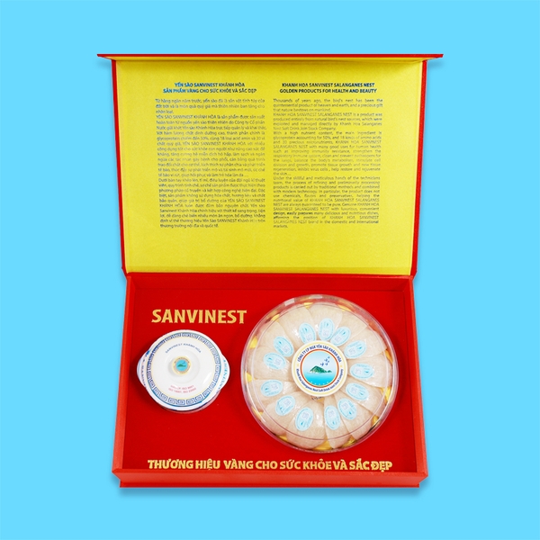 Hộp QT Yến sào Sanvinest Khánh Hòa chính hiệu tinh chế dạng tổ -Hộp 100g