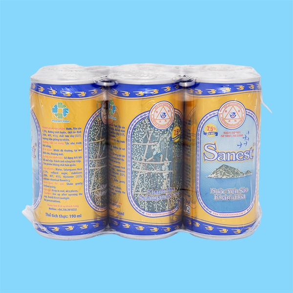 Nước yến sào Khánh Hòa Sanest lốc 6 lon 190ml