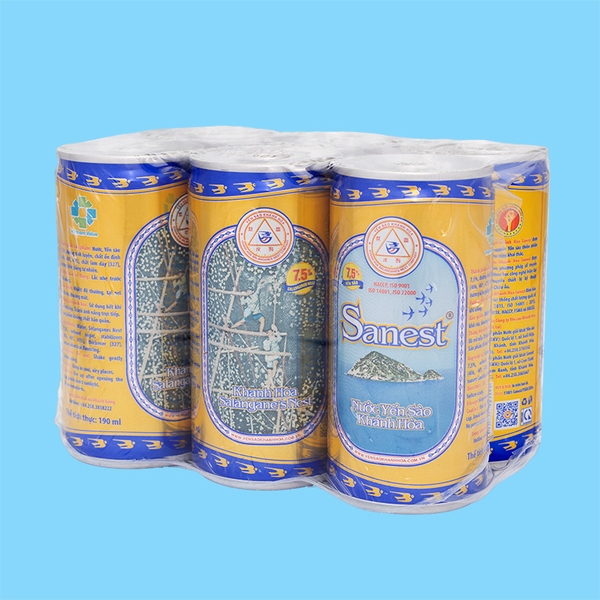 Nước yến sào Khánh Hòa Sanest lốc 6 lon 190ml