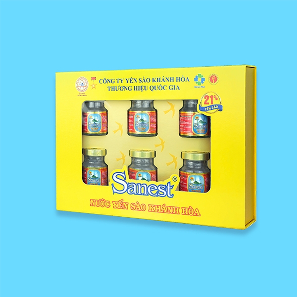 Nước yến sào Khánh Hòa Sanest hộp 6 lọ 70ml Quà tặng