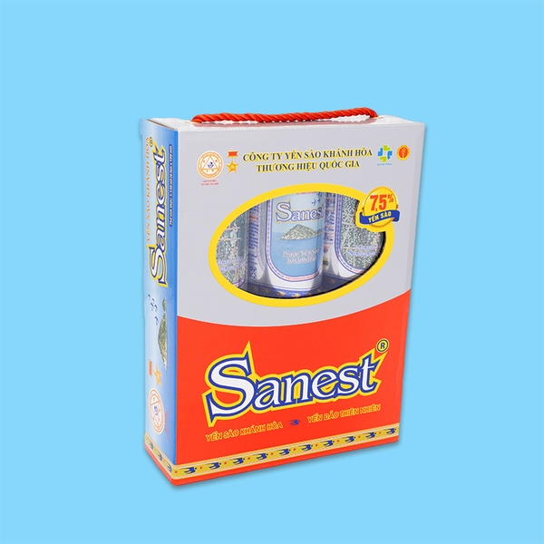 Nước yến sào Khánh Hòa Sanest không đường hộp 6 lon 190ml