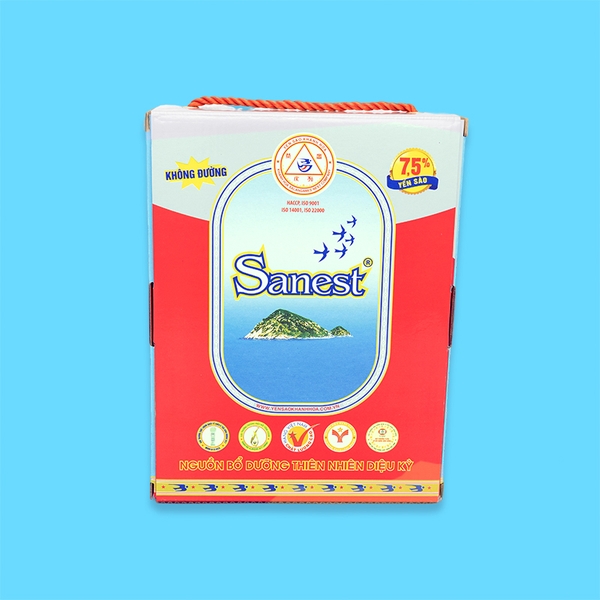 Nước yến sào Khánh Hòa Sanest không đường hộp 6 lon 190ml
