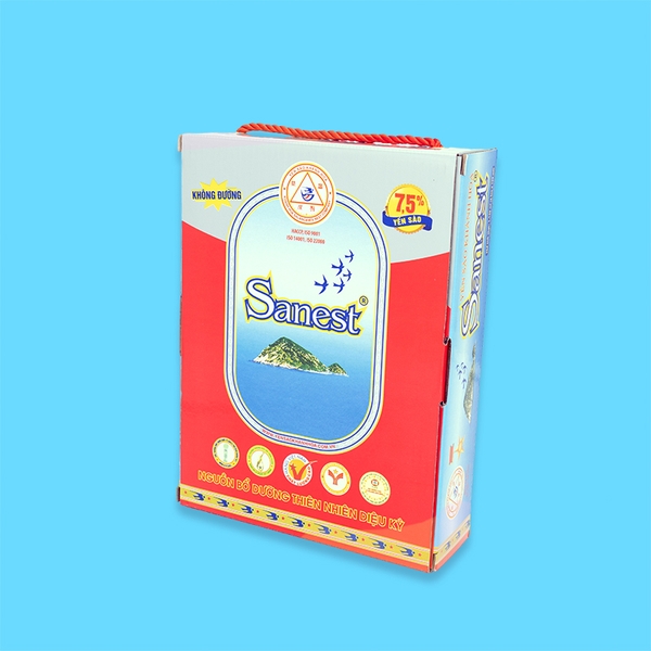 Nước yến sào Khánh Hòa Sanest không đường hộp 6 lon 190ml