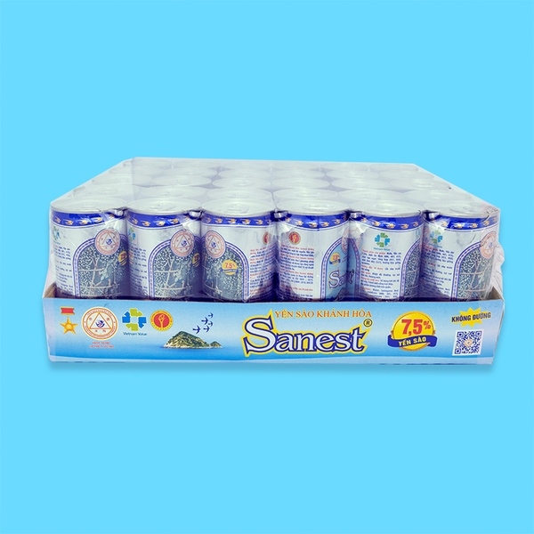 Nước yến sào Khánh Hòa Sanest không đường khay 30 lon 190ml