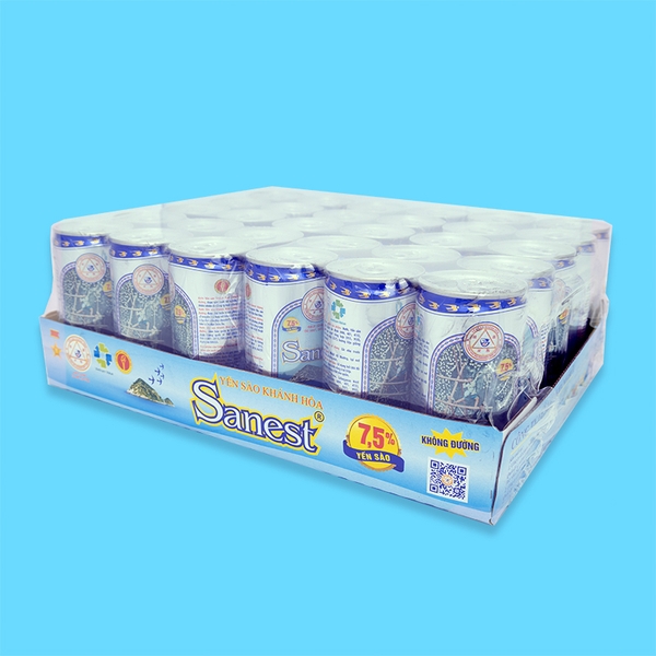 Nước yến sào Khánh Hòa Sanest không đường khay 30 lon 190ml