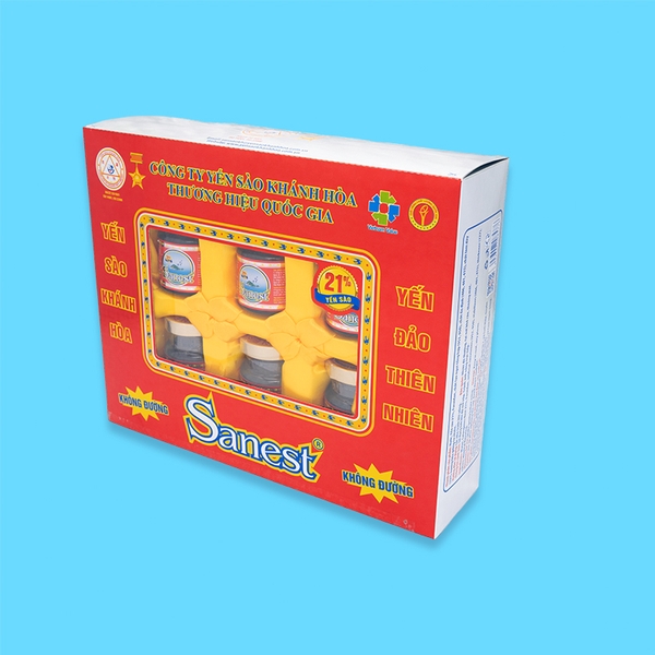 Nước yến sào Khánh Hòa Sanest không đường hộp 6 lọ 70ml