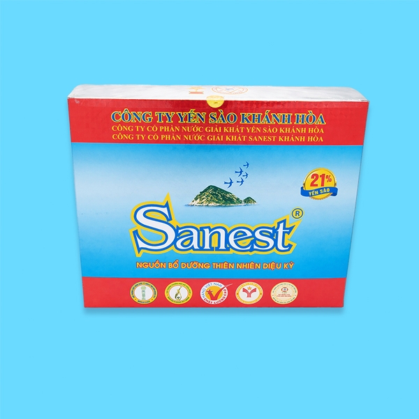 Nước yến sào Khánh Hòa Sanest không đường hộp 6 lọ 70ml