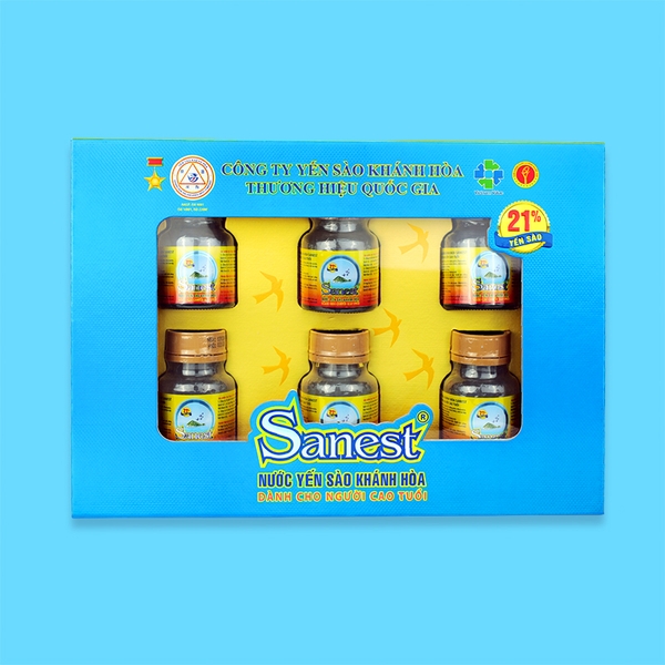 Nước yến sào Khánh Hòa Sanest dành cho người cao tuổi hộp 6 lọ 70ml