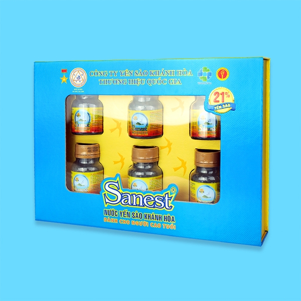 Nước yến sào Khánh Hòa Sanest dành cho người cao tuổi hộp 6 lọ 70ml