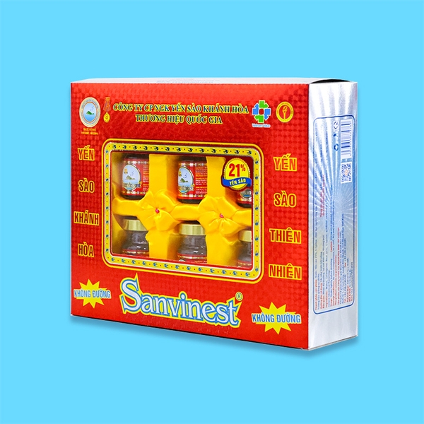 Nước yến sào Khánh Hòa Sanvinest không đường hộp 6 lọ 70ml