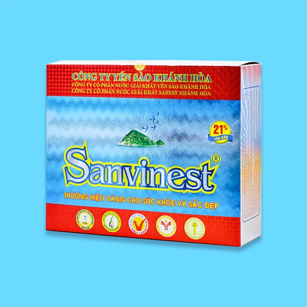Nước yến sào Khánh Hòa Sanvinest không đường hộp 6 lọ 70ml