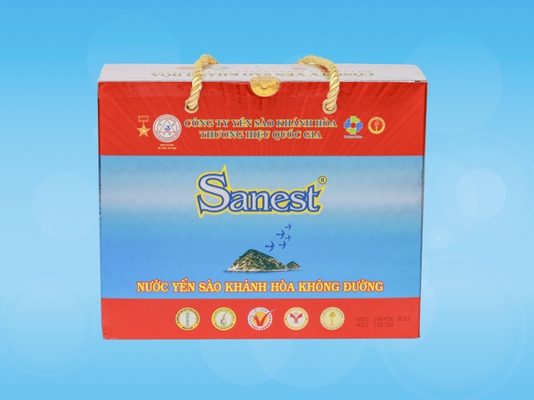Nước yến sào Khánh Hòa Sanest không đường hộp 6 lọ 70ml