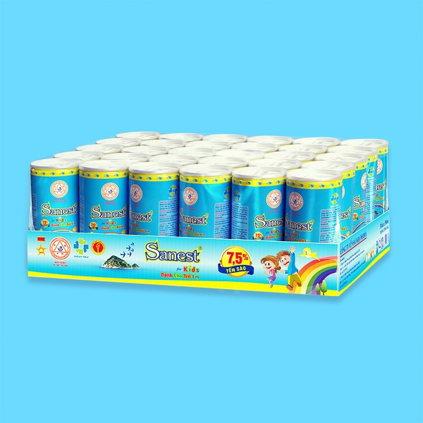 Nước yến sào Khánh Hòa Sanest dành cho trẻ em khay 30 lon 190ml